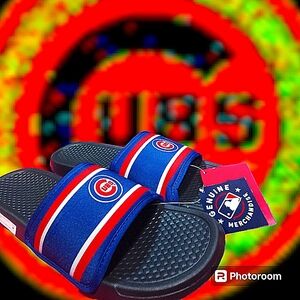 Chicago Cubs MLB Stripe Legacy Sports Slides - Men's Size (US) 9-10, (M) Medium